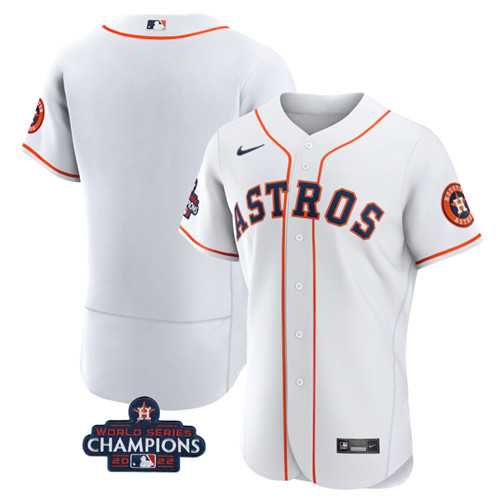 Men%27s Houston Astros Blank White 2022 World Series Champions Flex Base Stitched Baseball Jersey->houston astros->MLB Jersey